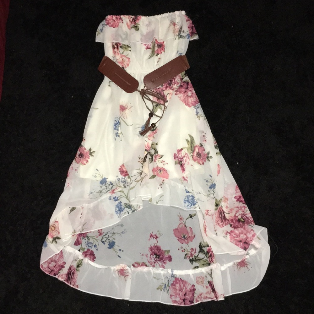 NWT Strapless Floral High Low dress